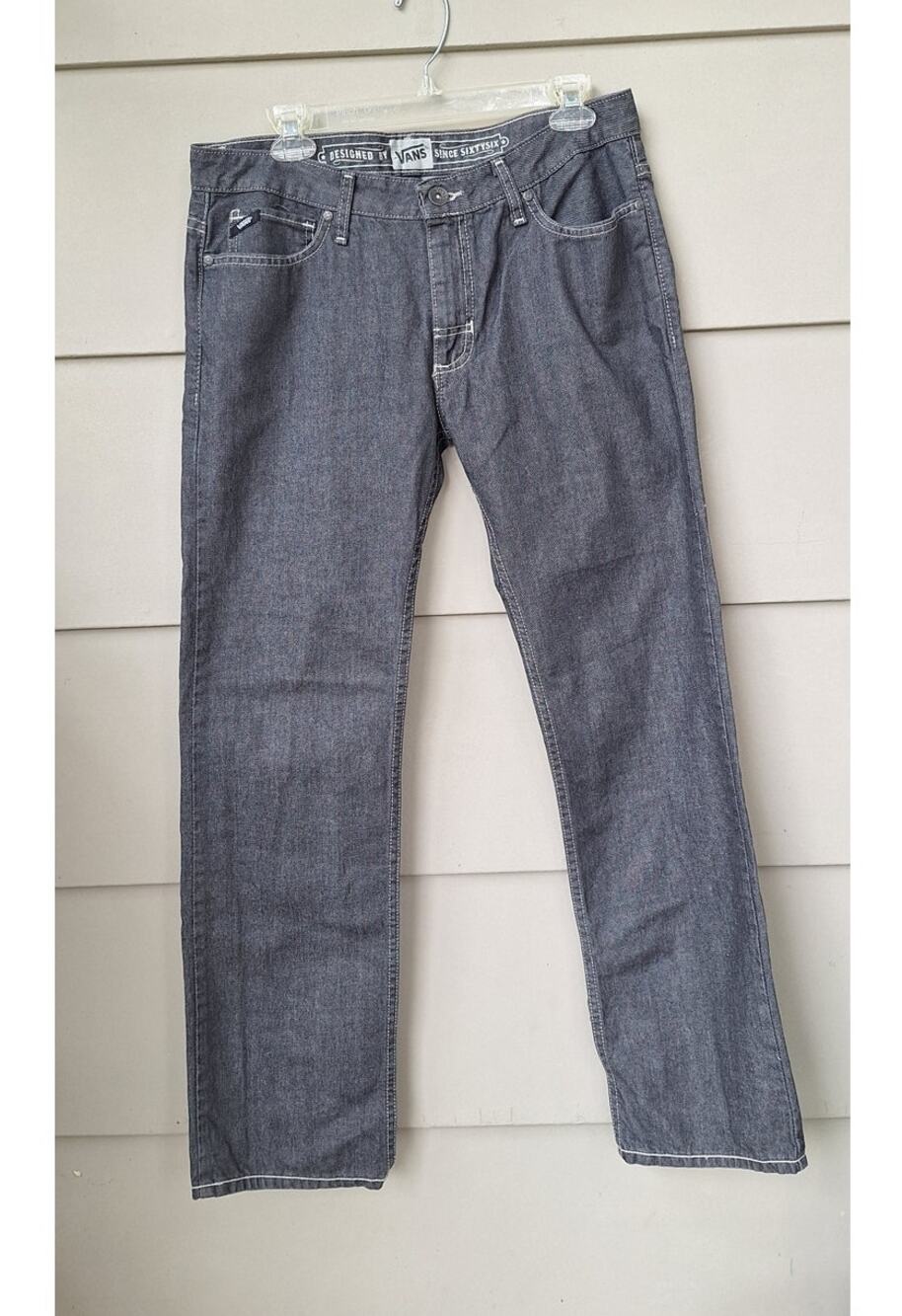 Vans Mens Faded Black Straight Leg Denim Jeans Cotton Skater 32x30 Style JP4URAW